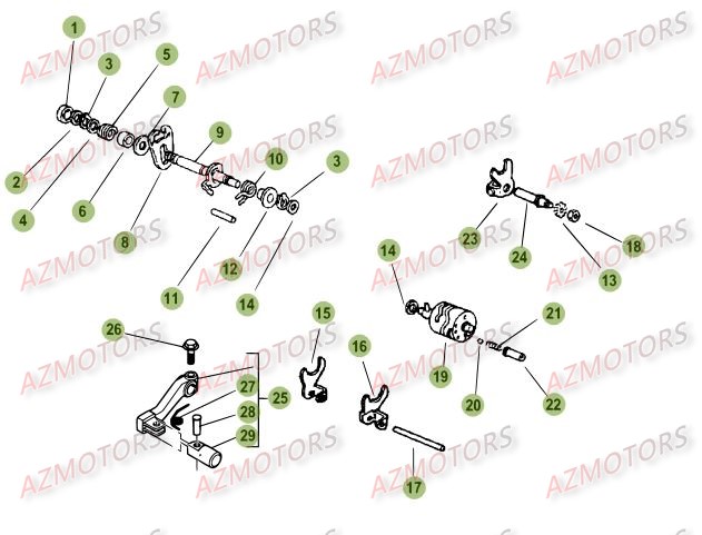 Commande Boite A Vitesses AZMOTORS PiÃ¨ces Beta RR 50 STANDARD - 2015