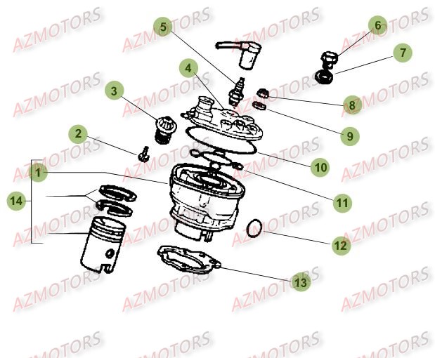 Cylindre   Culasse   Distribution AZMOTORS PiÃ¨ces Beta RR 50 STANDARD - 2015