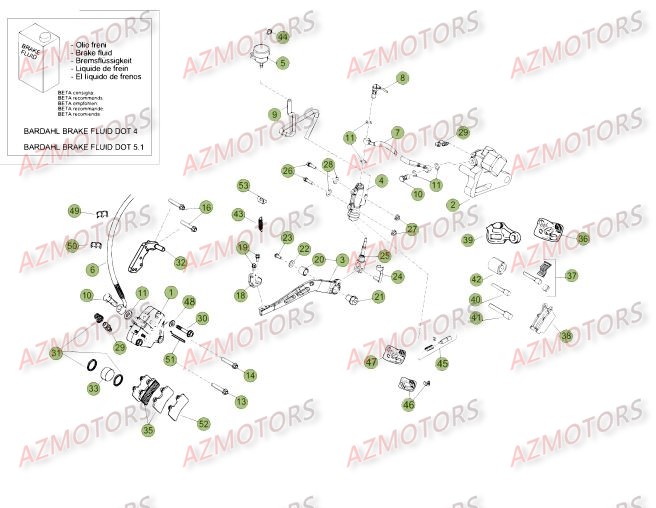 PASTILLES PINCE 25.03067/73 - BETA pour FREINS DU No SERIE 200001 A 200100 de 50-RRSTD-15