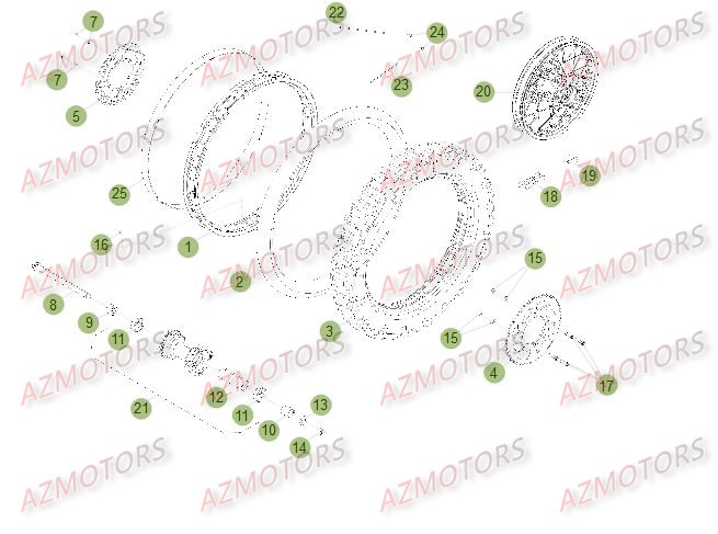 Roue Arriere Du No Serie 200957 A 299999 AZMOTORS PiÃ¨ces Beta RR 50 STANDARD - 2015