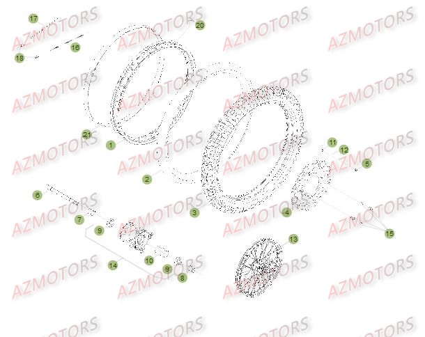 Roue Avant Du No Serie 200957 A 201251 AZMOTORS PiÃ¨ces Beta RR 50 STANDARD - 2015