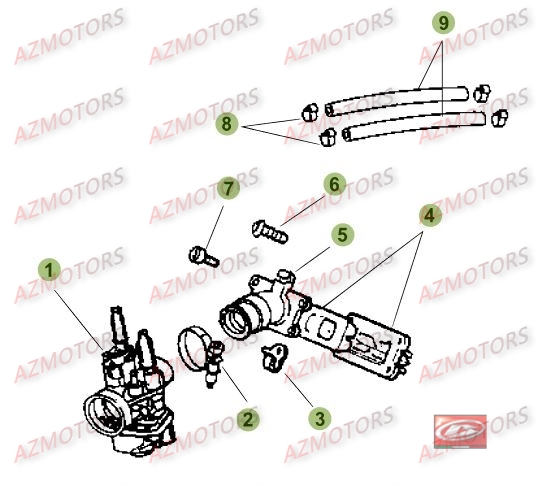 Carburateur AZMOTORS PiÃ¨ces Beta RR 50 STANDARD - 2016