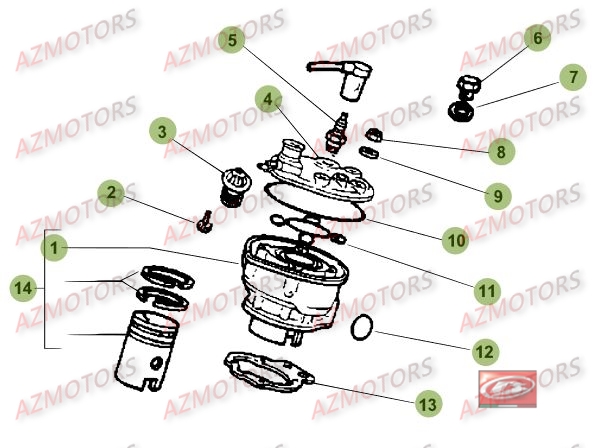 Cylindre AZMOTORS PiÃ¨ces Beta RR 50 STANDARD - 2016