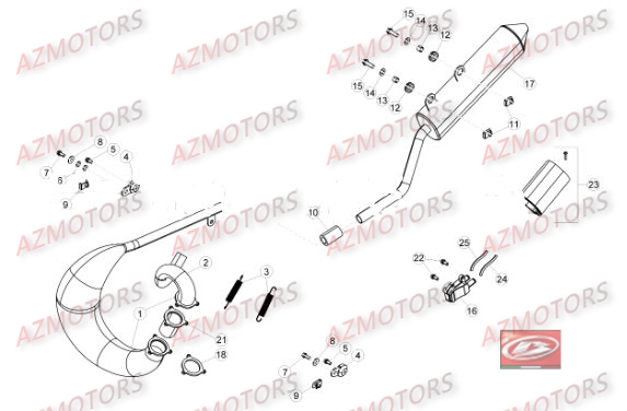 Echappement AZMOTORS PiÃ¨ces Beta RR 50 STANDARD - 2016