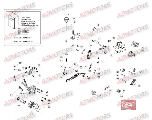 PASTILLES PINCE 25.03067/73 - BETA pour FREINS de 50-RRSTD-16