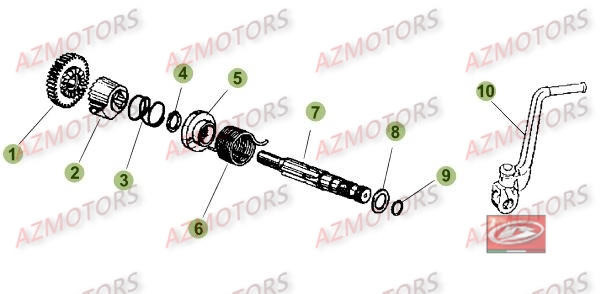Kick Starter AZMOTORS PiÃ¨ces Beta RR 50 STANDARD - 2016