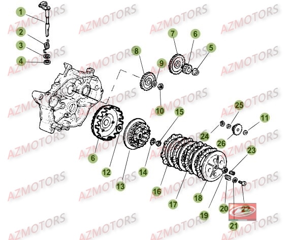 Transmission AZMOTORS PiÃ¨ces Beta RR 50 STANDARD - 2016