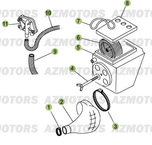 Boitier Du Filtre AZMOTORS PiÃ¨ces Beta RR 50 STANDARD - 2010-2011