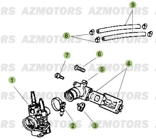 Carburateur AZMOTORS PiÃ¨ces Beta RR 50 STANDARD - 2010-2011