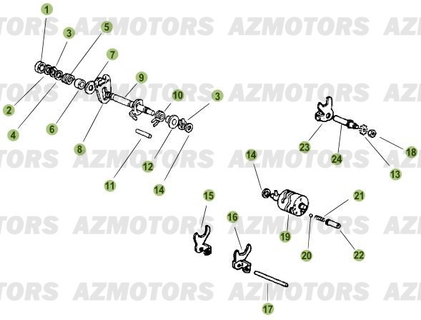 Commande Boite A Vitesses AZMOTORS PiÃ¨ces Beta RR 50 STANDARD - 2010-2011
