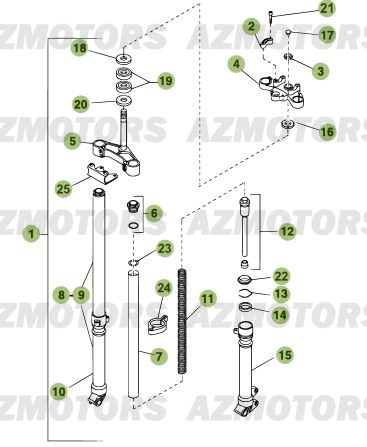 Fourche AZMOTORS PiÃ¨ces Beta RR 50 STANDARD - 2010-2011