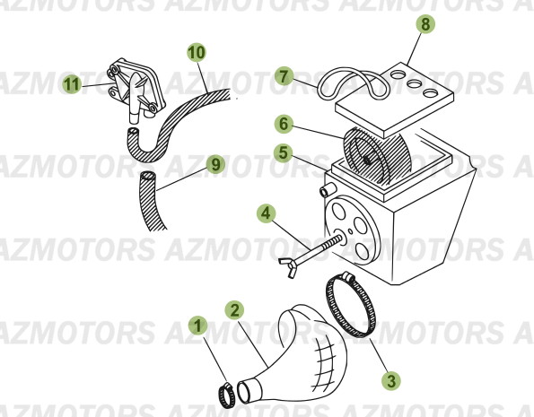 Boitier Du Filtre AZMOTORS PiÃ¨ces Beta RR 50 MOTARD - 2007