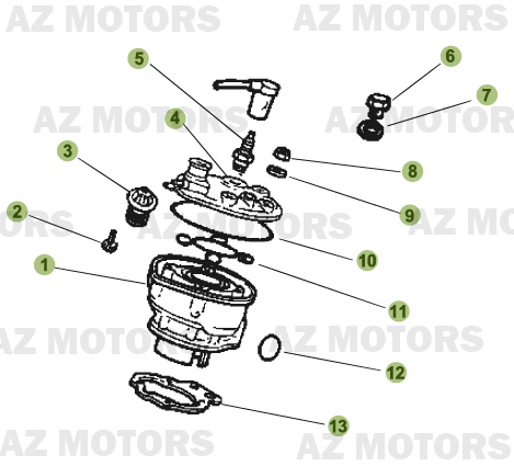 Cylindre Culasse Distribution AZMOTORS PiÃ¨ces Beta RR 50 MOTARD - 2009