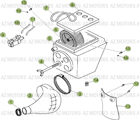 Boitier Du Filtre AZMOTORS PiÃ¨ces Beta RR 50 MOTARD - 2014-2013-2012