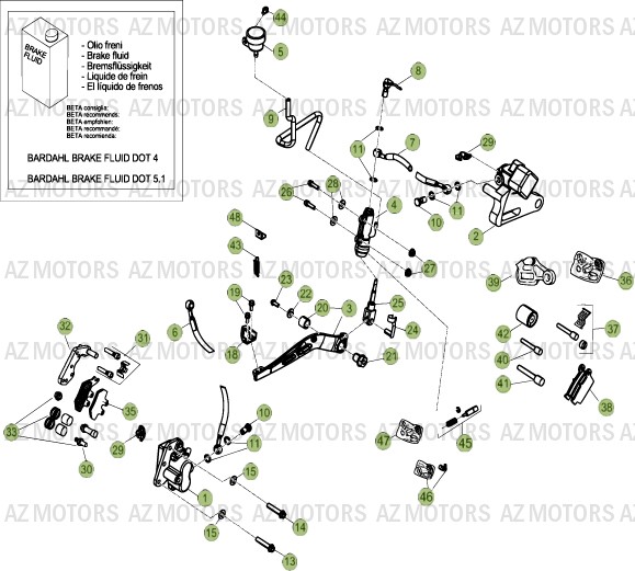 PASTILLES PINCE 25.03067/73 - BETA pour FREINS de 50-SM-12