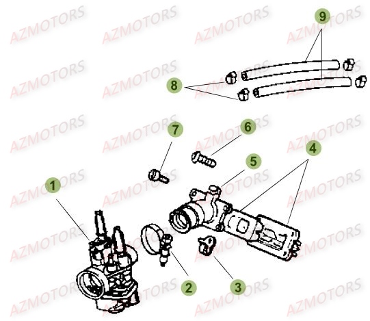 Carburateur AZMOTORS PiÃ¨ces Beta 50 Motard STANDARD - 2015