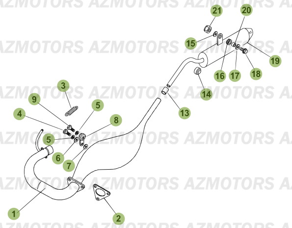 Echappement AZMOTORS PiÃ¨ces Beta RR 50 MOTARD - 2006-2005