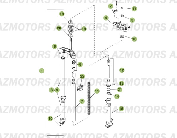 Fourche AZMOTORS PiÃ¨ces Beta RR 50 MOTARD - 2006-2005