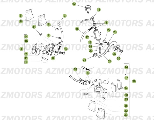 PASTILLES PINCE 25.03067/73 - BETA pour FREINS de 50-SM-2005-06
