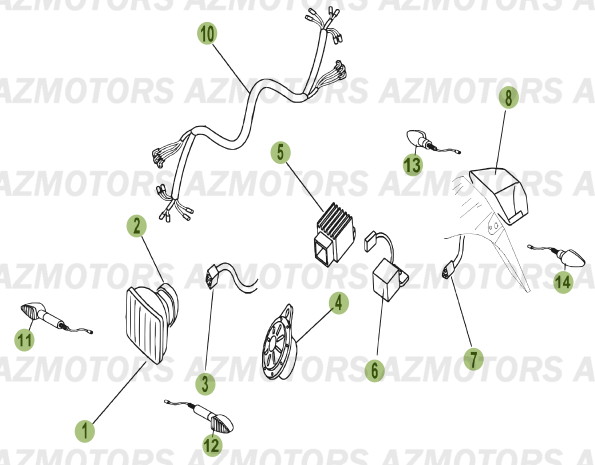 Installation Electrique AZMOTORS PiÃ¨ces Beta RR 50 MOTARD - 2006-2005