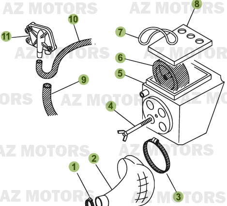 Boitier Du Filtre AZMOTORS PiÃ¨ces Beta RR 50 MOTARD - 2011-2010
