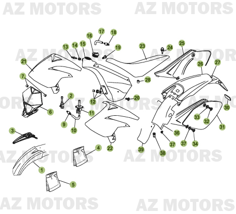 Carenages   Reservoir   Selle AZMOTORS PiÃ¨ces Beta RR 50 MOTARD - 2011-2010