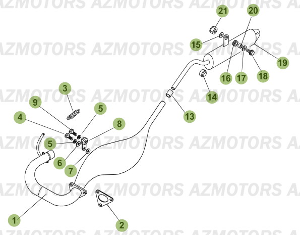 Echappement AZMOTORS PiÃ¨ces Beta 50 Motard RACING - 2007