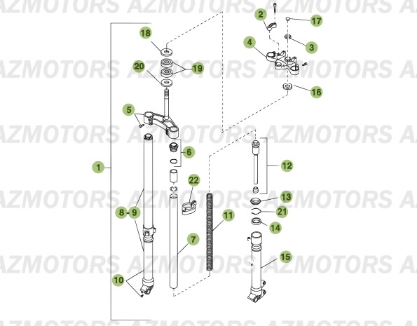 Fourche AZMOTORS PiÃ¨ces Beta 50 Motard RACING - 2007