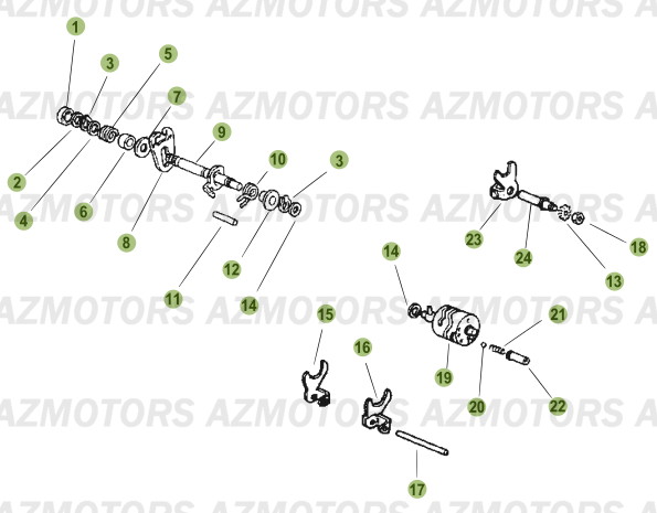 Commande Boite A Vitesses AZMOTORS PiÃ¨ces Beta 50 Motard RACING - 2008
