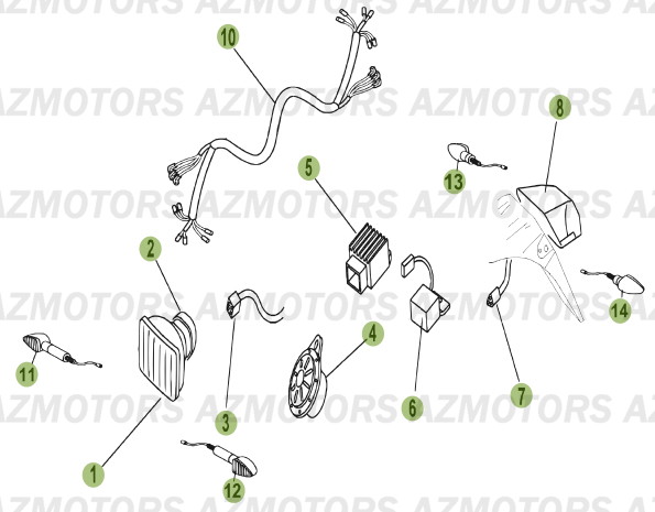 Installation Electrique AZMOTORS PiÃ¨ces Beta 50 Motard RACING - 2008