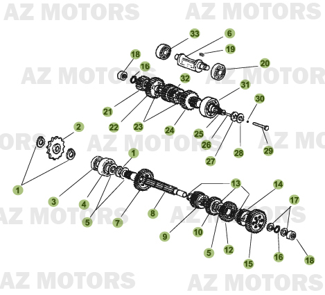 Boite A Vitesses AZMOTORS PiÃ¨ces Beta 50 Motard STANDARD - 2009