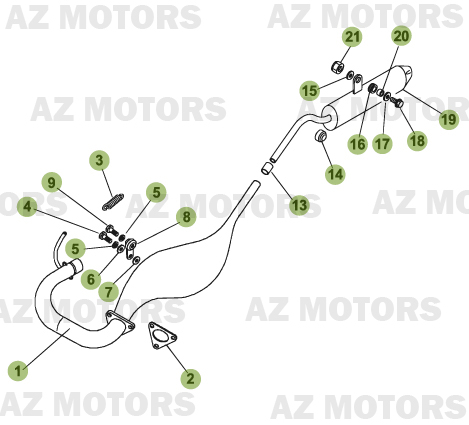 Echappement AZMOTORS PiÃ¨ces Beta 50 Motard STANDARD - 2009