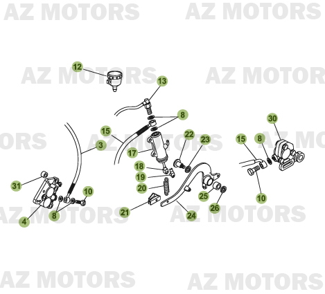 Freins AZMOTORS PiÃ¨ces Beta 50 Motard STANDARD - 2009