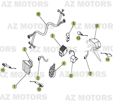 Installation Electrique AZMOTORS PiÃ¨ces Beta 50 Motard STANDARD - 2009