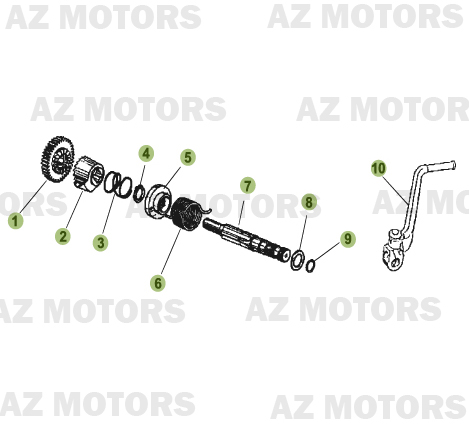 Kick Starter AZMOTORS PiÃ¨ces Beta 50 Motard STANDARD - 2009