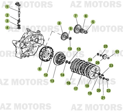 Transmission Principale Embrayage AZMOTORS PiÃ¨ces Beta 50 Motard STANDARD - 2009