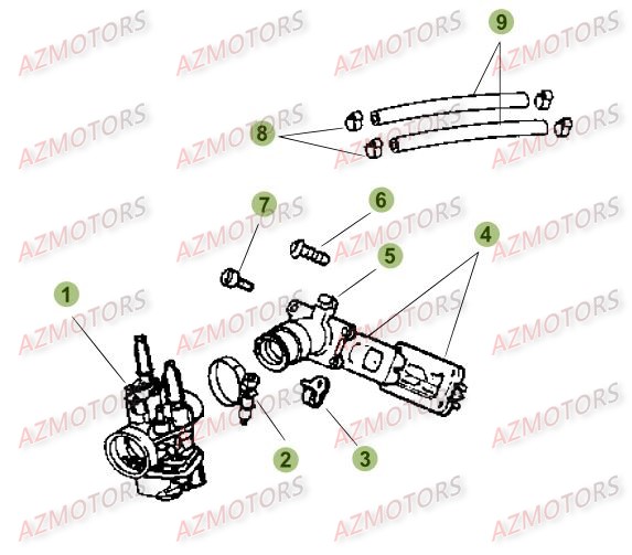 Carburateur AZMOTORS PiÃ¨ces Beta 50 Motard STANDARD - 2013-2012