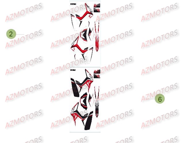 Decors Du No Serie 500001 A 501980 AZMOTORS PiÃ¨ces Beta 50 Motard STANDARD - 2013-2012