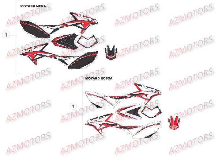 Decors Du No Serie 501981 A 599999 AZMOTORS PiÃ¨ces Beta 50 Motard STANDARD - 2013-2012
