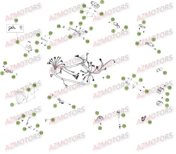 Installation Electrique Du No Serie 500001 A 500735 AZMOTORS PiÃ¨ces Beta 50 Motard STANDARD - 2013-2012