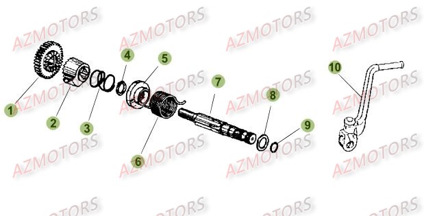 Kick Starter AZMOTORS PiÃ¨ces Beta 50 Motard STANDARD - 2013-2012