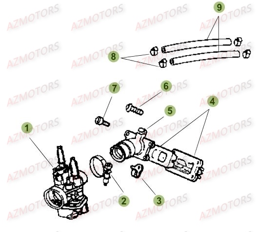 Carburateur AZMOTORS PiÃ¨ces Beta 50 Motard STANDARD - 2014
