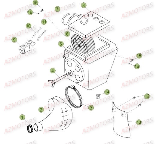 Filtre A Air AZMOTORS PiÃ¨ces Beta 50 Motard STANDARD - 2014