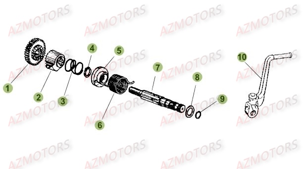 Kick Starter AZMOTORS PiÃ¨ces Beta 50 Motard STANDARD - 2014