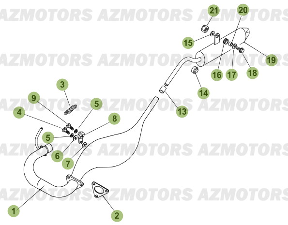 Echappement AZMOTORS PiÃ¨ces Beta 50 Motard STANDARD - 2011-2010