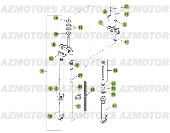 Fourche AZMOTORS PiÃ¨ces Beta 50 Motard STANDARD - 2011-2010