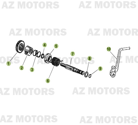 Kick Starter AZMOTORS PiÃ¨ces Beta 50 Motard TRACK - 2008