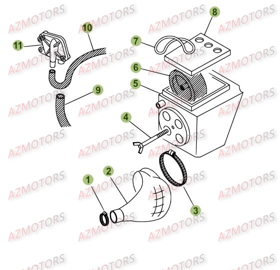 Boitier Du Filtre AZMOTORS PiÃ¨ces Beta 50 Motard TRACK - 2009