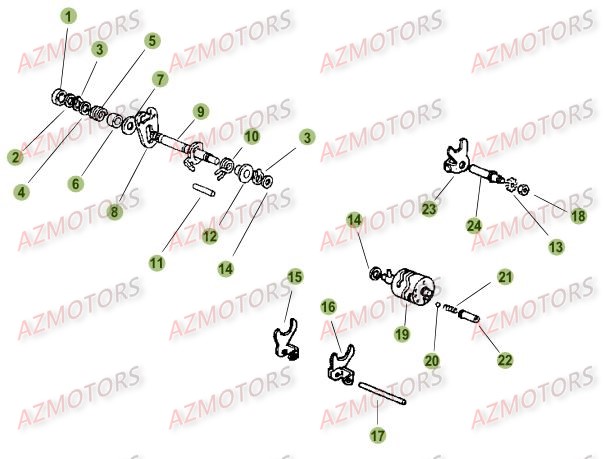 Commande Boite A Vitesses AZMOTORS PiÃ¨ces Beta 50 Motard TRACK - 2009