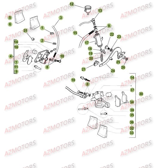 PASTILLES PINCE 25.03067/73 - BETA pour FREINS de 50-TRACK-09